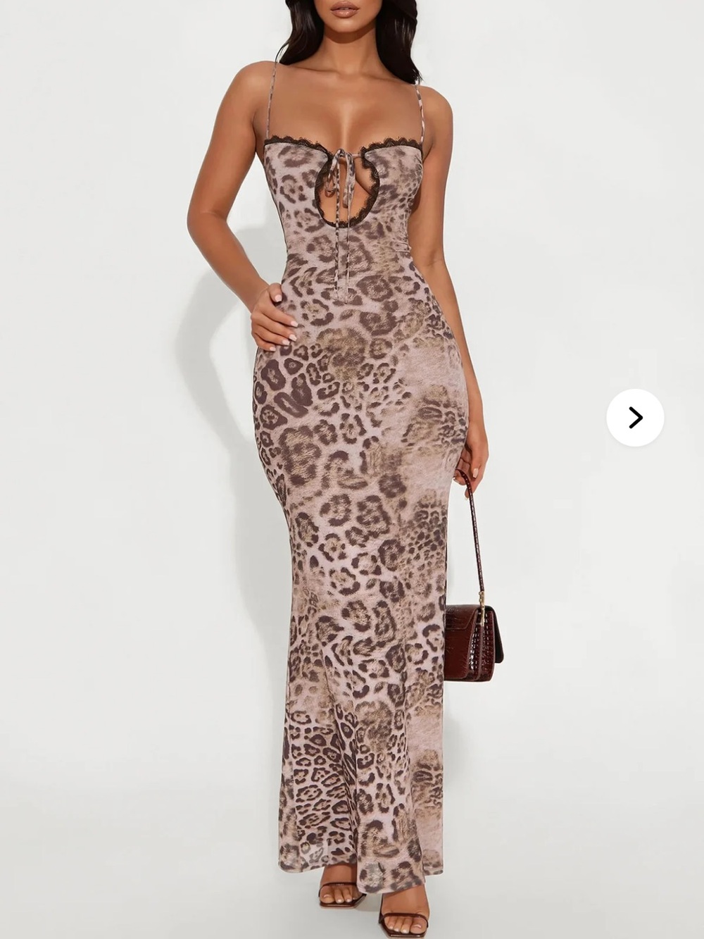 Mesh Leopard Print Maxi Dress (NWT)